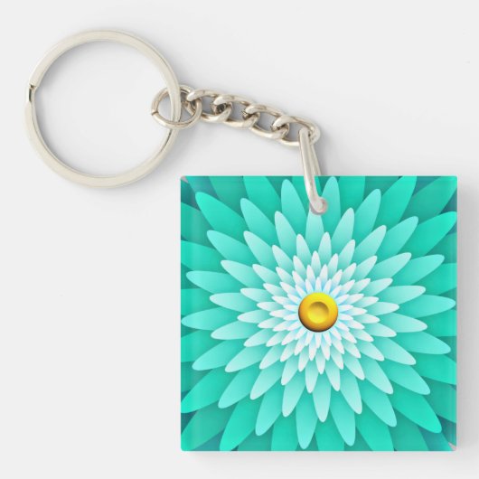 Porte-clés Fleur bleue Mandala-68566 (Devant)