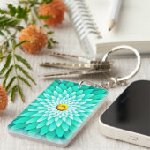 Porte-clés Fleur bleue Mandala-68566 (Devant droit)