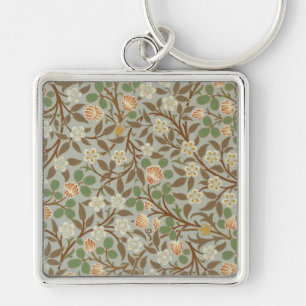 Porte-clés Fleur botanique de trèfle William Morris