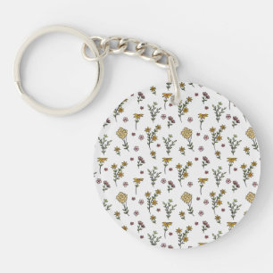 Porte-clés Fleur botanique Floral de printemps Acrylique