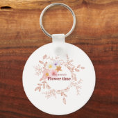 Porte-clés | Fleur botanique Porte-clés de l'heure (Recto)