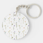 Porte-clés Fleur botanique Printemps floral Acrylique (Dos)