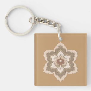 Porte-clés Fleur chinoise Baoxiang en bronze d'automne