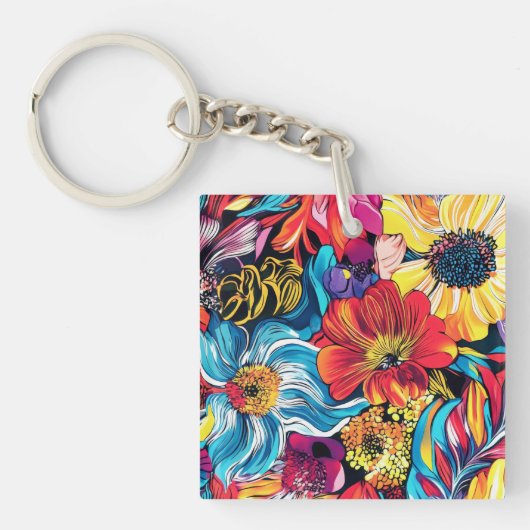 Porte-clés Fleur Colorée (Devant)