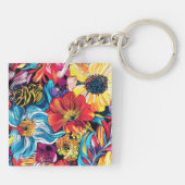 Porte-clés Fleur Colorée (Dos)