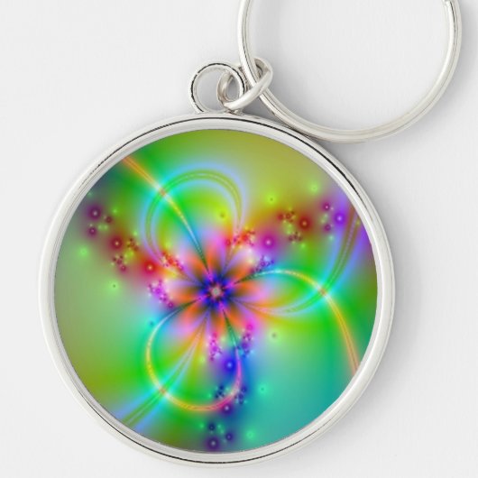 Porte-clés Fleur Colorée Avec Rubans (Devant)