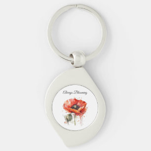 Porte-clés Fleur cramoisie, personnalisé