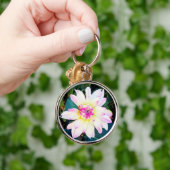 Porte-clés Fleur crème et rose (Main)