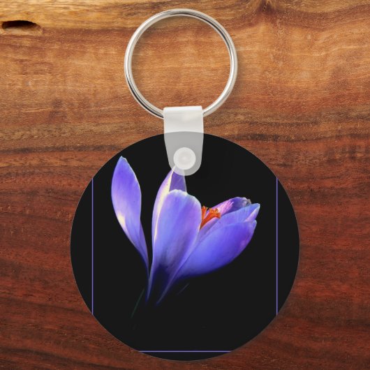 Porte-clés Fleur CROCUS pourpre (Recto)