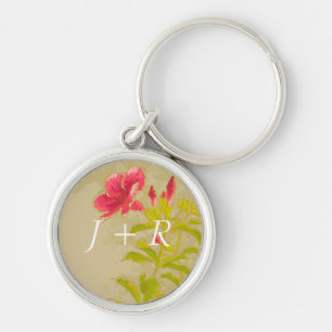 Porte-clés Fleur d'Allamanda sur l'arrière - plan modifié l