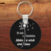 Porte-clés Fleur Dandelion Font Un Souhait Et Souffle (Recto)