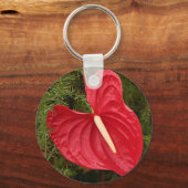 Porte-clés Fleur d'anthurium en fleur (Recto)