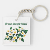 Porte-clés Fleur d'aquarelle Frangipani blanc (Dos)