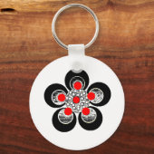 Porte-clés Fleur d'argent rouge porte - clé (Recto)