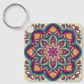 Porte-clés Fleur d'art populaire Boho (Recto)