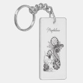 Porte-clés Fleur de Boho moderne au stylo-feutre fin - (Devant gauche)