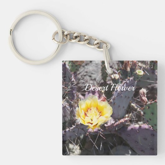 Porte-clés Fleur de cactus jaune au printemps (Devant)