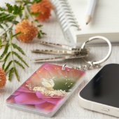 Porte-clés Fleur de cactus rose dans le désert (Devant droit)