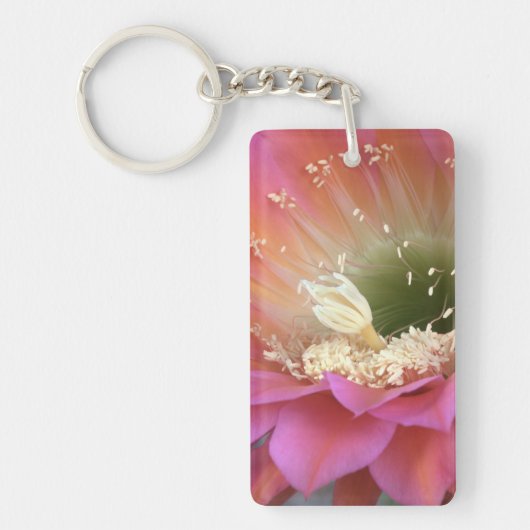 Porte-clés Fleur de cactus rose dans le désert (Devant)