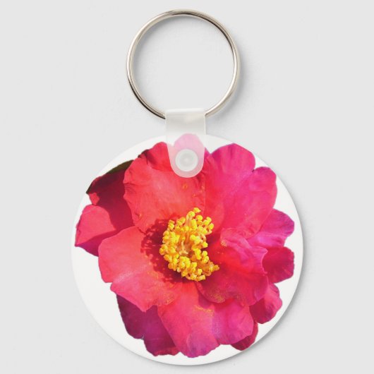 Porte-clés fleur de camélia rose (Recto)