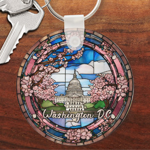 Porte-clés Fleur de cerisier personnalisée Washington DC