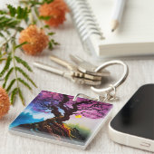 Porte-clés Fleur de cerisiers Arbre de vie (Devant Droit)