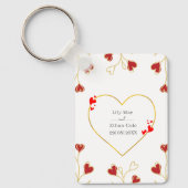 Porte-clés Fleur de cœur romantique (Recto)