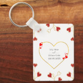 Porte-clés Fleur de cœur romantique (Recto)