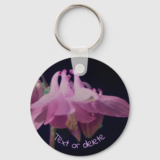 Porte-clés Fleur de colonne rose personnalisée (Recto)