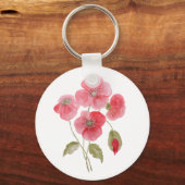 Porte-clés Fleur de coquelicot aquarelle (Recto)