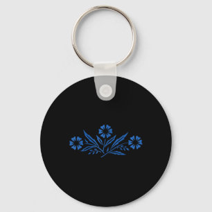 Porte-clés Fleur de Corne bleu