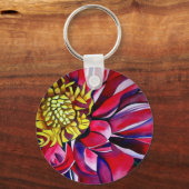 Porte-clés Fleur de Dahlia art abstrait (Recto)
