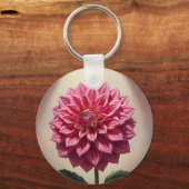 Porte-clés Fleur de Dahlia Rose Botanique (Verso)