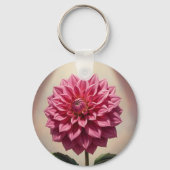 Porte-clés Fleur de Dahlia Rose Botanique (Verso)