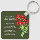 Porte-clés Fleur de géranium de souvenir chrétien (Dos)
