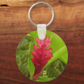 Porte-clés Fleur de gingembre rouge (Alpinia) tropicale (Recto)