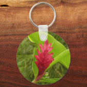 Porte-clés Fleur de gingembre rouge (Alpinia) tropicale (Recto)