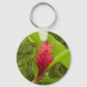 Porte-clés Fleur de gingembre rouge (Alpinia) tropicale (Verso)