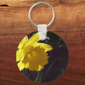 Porte-clés fleur de jonquille jaune au soleil (Recto)