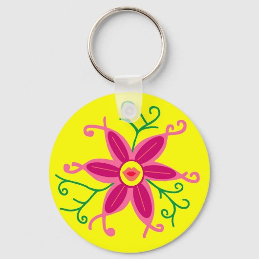 Porte-clés Fleur de lèvres baiseuses (Recto)