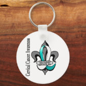 Porte-clés Fleur De Lis Cervical Cancer Hope (Recto)