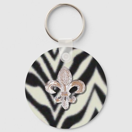 Porte-clés Fleur De Lis Flor Zebra Imprimer (Recto)