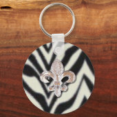 Porte-clés Fleur De Lis Flor Zebra Imprimer (Recto)