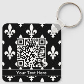 Porte-clés Fleur de Lis Motif, française, royale, blanche (Dos)