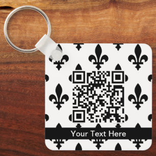 Porte-clés Fleur de Lis Motif, française, royale, noire