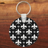 Porte-clés Fleur de lis noir design Motif (Recto)