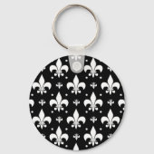 Porte-clés Fleur de lis noir design Motif (Verso)