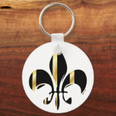 Porte-clés Fleur de Lis noir et or (Recto)