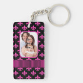 Porte-clés Fleur de lis noire et rose (Dos)