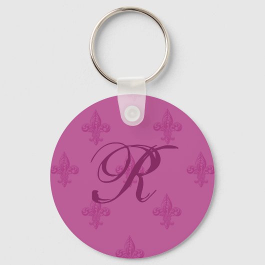 Porte-clés Fleur De Lis Rose (Recto)